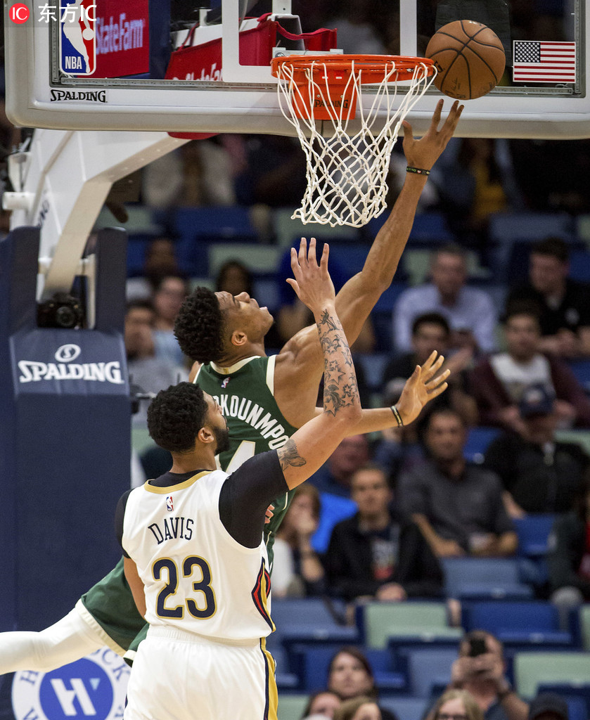 鹈鹕轻取上海队，字母哥高光表现